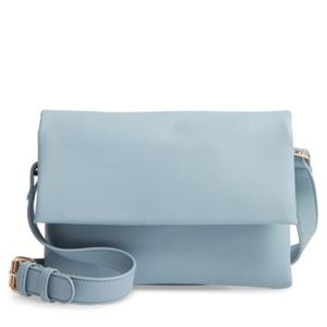 BP. Blue Faux Leather Crossbody Bag